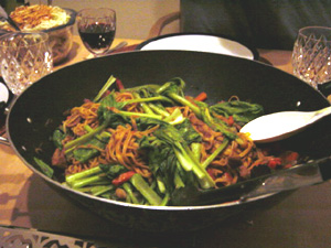 My version of hokkien mee (well, from Josie's recipe!). It contains lots of bok choy, carrots, pork, onions, prawns and fishcake. Add sambal olek to taste. Mmm.