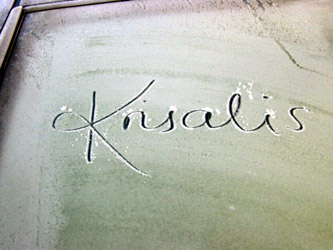 Written in frost on the window of our rental car.