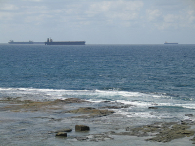 tankers off the Newcastle coast