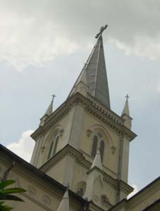 The top of the tower. This photo was taken on Monday, when we met up at Chijmes for lunch.